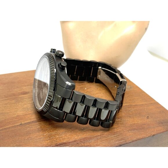 Michael Kors Mens Watch MK9154 Quartz Chronograph Black Gunmetal Stainless Steel - Picture 9 of 14